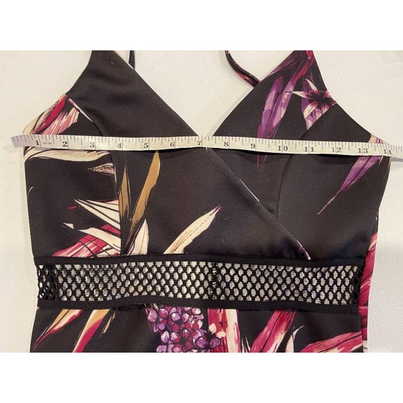 Boohoo Womens Bodycon Fishtail Dress Backless Adjustable Strap Black Purple SZ 4 - Picture 4 of 8